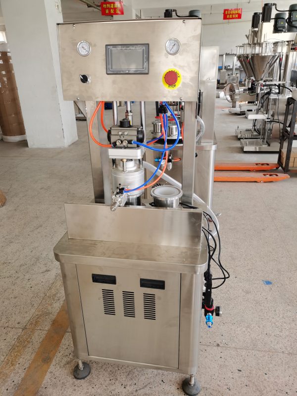 Semi-automatic 2 Heads Vacuum Capping Sealing Machine for Glass Metal Jar Bottle