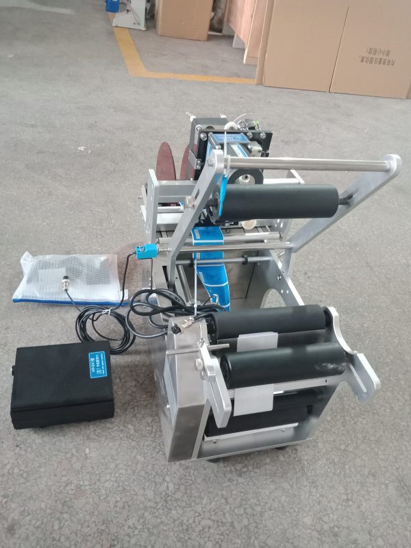 Semi-automatic Flat Sticker Labeling Printing Machines for Bottom Jar Bag Cans Leather with Coding